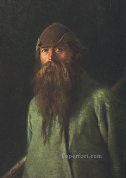 Ivan Kramskoi Painting - El leñador demócrata Ivan Kramskoi